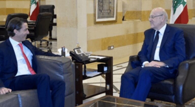 ميقاتي التقى هوكستين في السرايا: إن استمرار هذه الانتهاكات والحديث عن نية اسرائيل تمديد مهلة وقف اطلاق النار امر مرفوض بشدة ، ونحن نضع ما يحصل برسم الدول التي رعت التوصل الى هذه الترتيبات واللجنة المكلفة الاشراف على تنفيذها